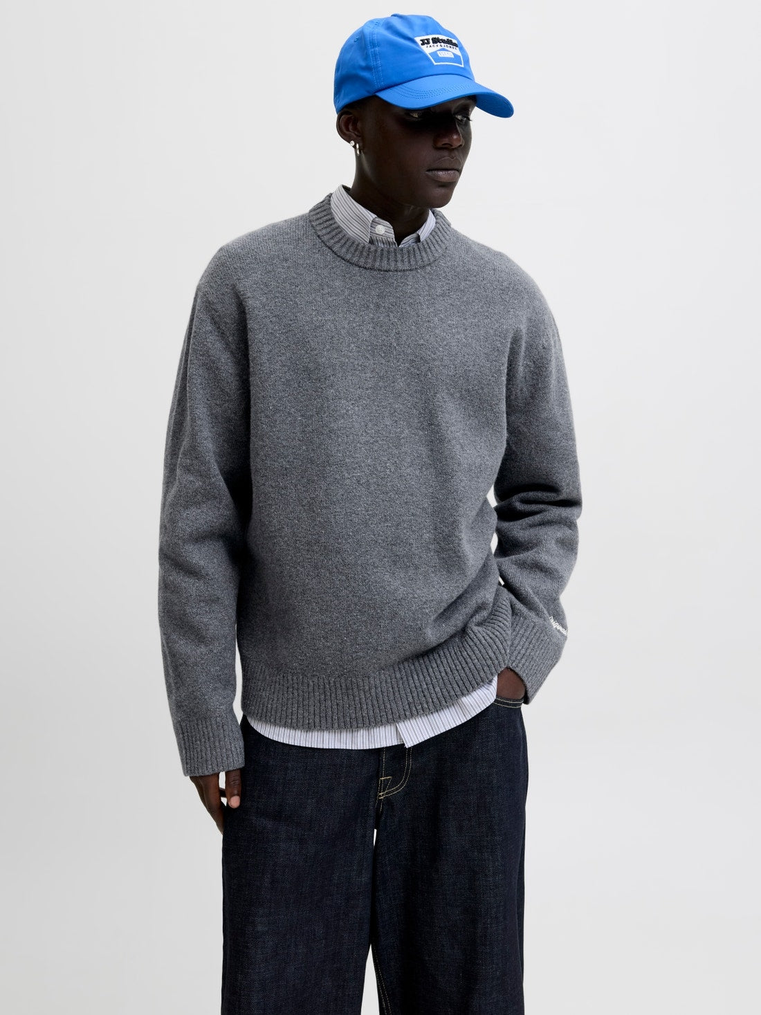 12282728/Dark Grey Melange JACK AND JONES