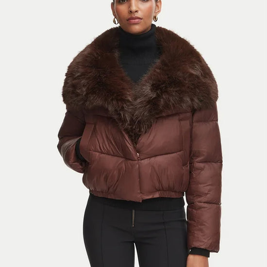 FW26ITA102 CAPP PIUMINO CROP COLLO PELLICCIA 