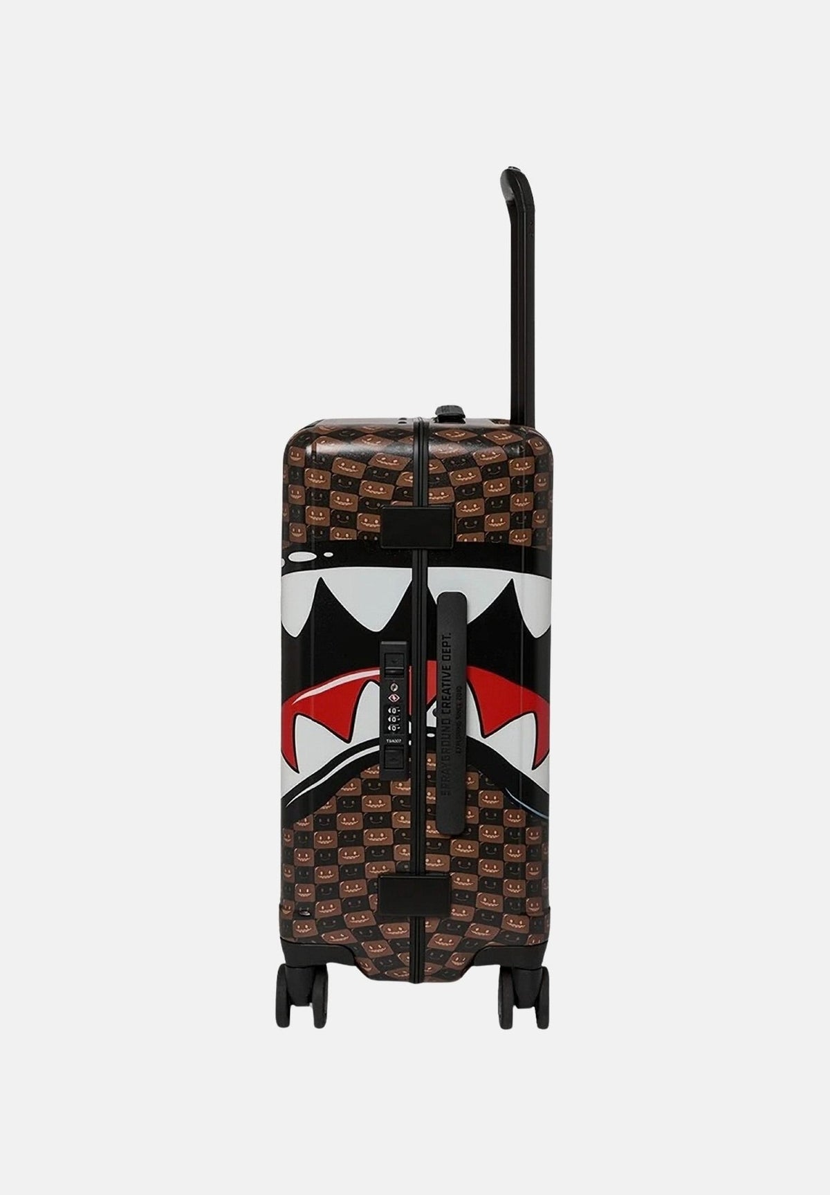 SHARKS IN PARIS WTF BUBBLE BROWN CHECK CARRY-ON LUGGAGE 