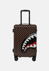 SHARKS IN PARIS WTF BUBBLE BROWN CHECK CARRY-ON LUGGAGE 