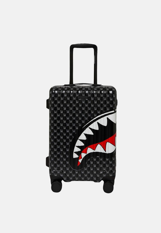SHARKS IN PARIS WTF BUBBLY BLACK CHECK CARRY-ON LUGGAGE 