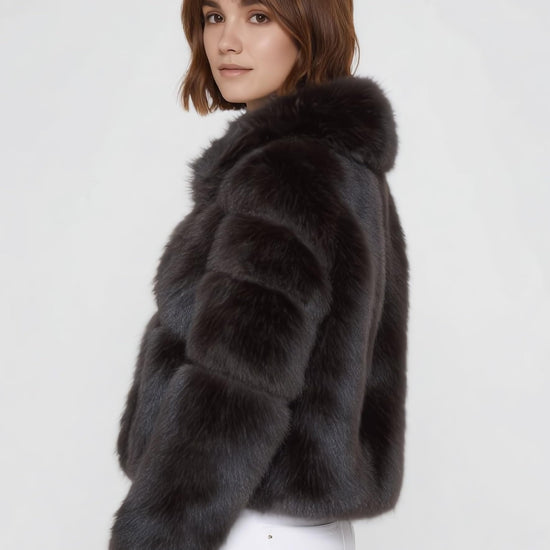 GIACCA DONNA IN TESSUTO EFF.PELUCHE, INS.COATED 