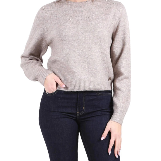 MAGLIA DONNA GIROCOLLO CON APPLICAZIONI 