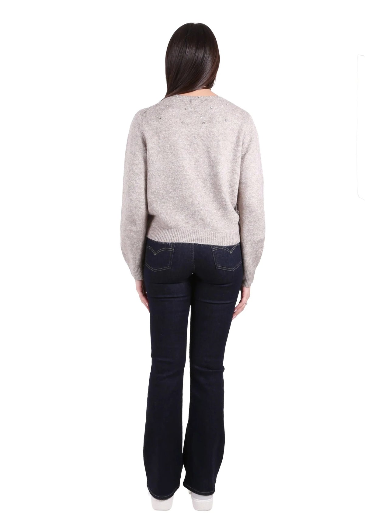 MAGLIA DONNA GIROCOLLO CON APPLICAZIONI 