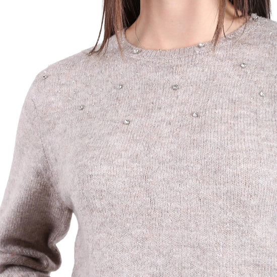 MAGLIA DONNA GIROCOLLO CON APPLICAZIONI 