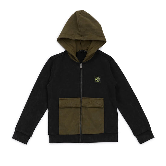 HOODED LS ACTIVE TOP W/ZIP 