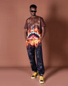 SHARK ON FIRE PANTS BLACK 