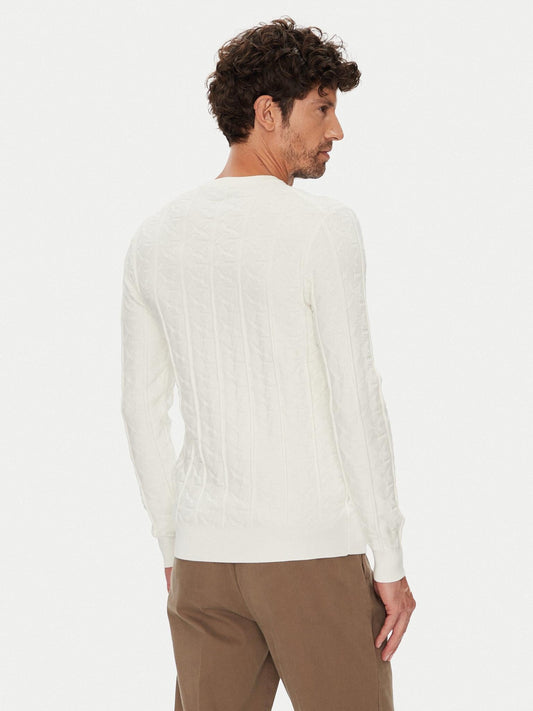 HERON CN LS MONOGRAM SWEATER 