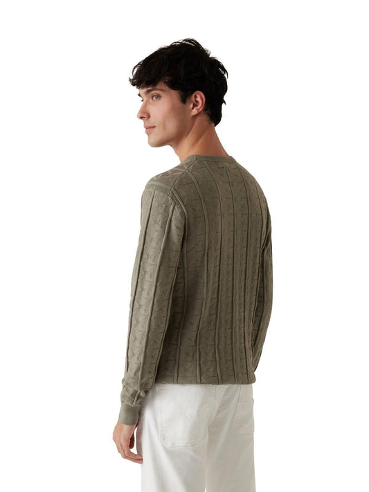 HERON CN LS MONOGRAM SWEATER 