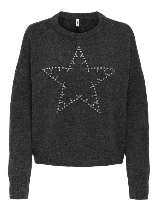 ONLRENATA LIFE LS O-NECK BLING KNT 