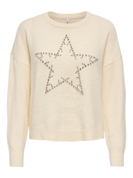 ONLRENATA LIFE LS O-NECK BLING KNT 