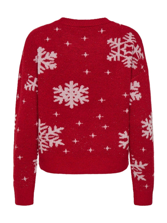 ONLXMAS ROLFA LS ONECK SNOWFLAKES KNT 