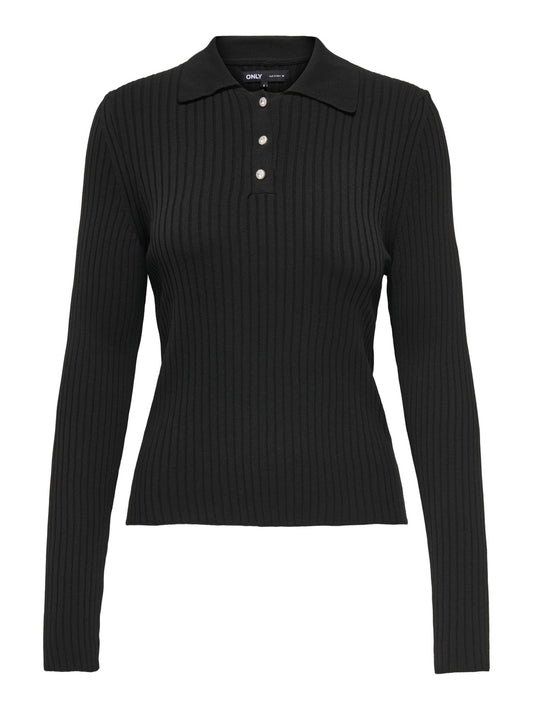 ONLELISA L/S RIB POLO RP KNT 