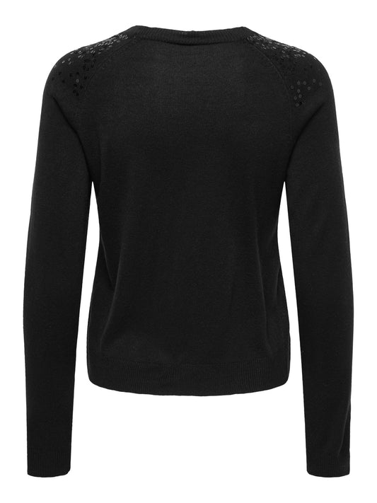 ONLSTARRY LS SEQUIN O-NECK KNT 