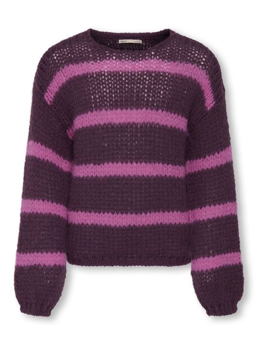 KOGNORDIC LIFE LS O-NECK STRIPES KNT 