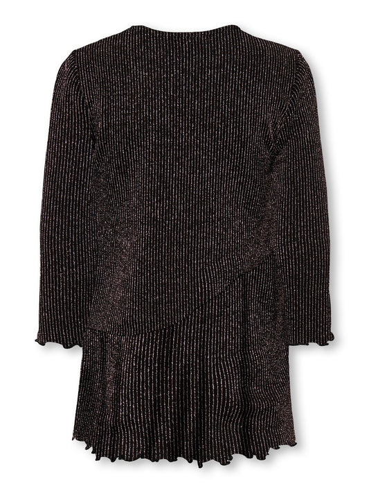 KMGQUEEN L/S O-NECK GLITTER DRESS BF JRS 