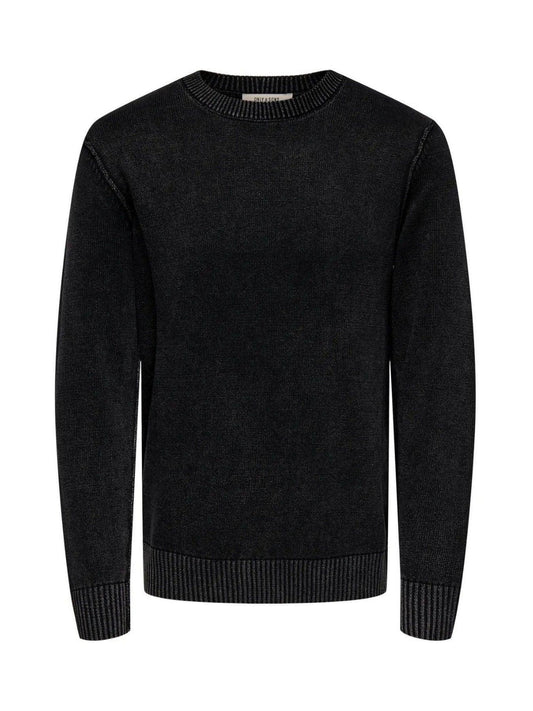 ONSMADS REG 5 CREW LS WASHED KNIT 