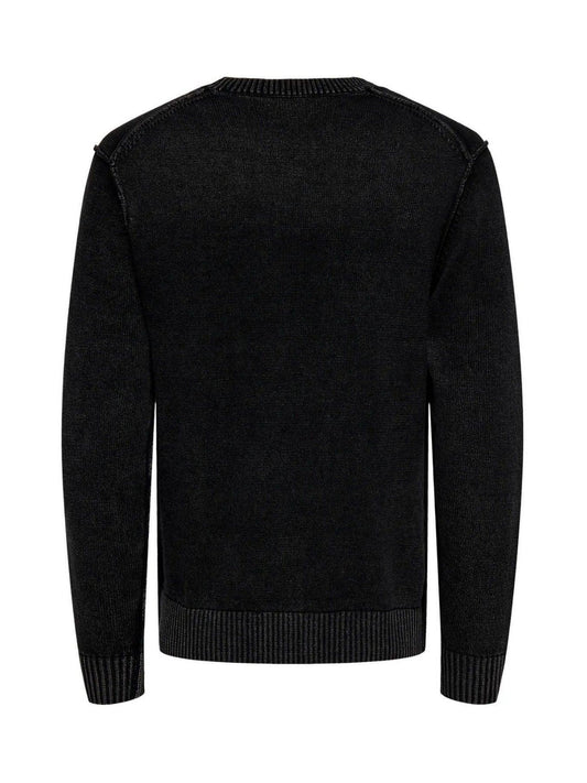 ONSMADS REG 5 CREW LS WASHED KNIT 