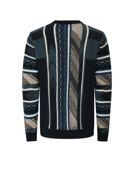 ONSRISE REG LS PATTERN CREW KNIT 