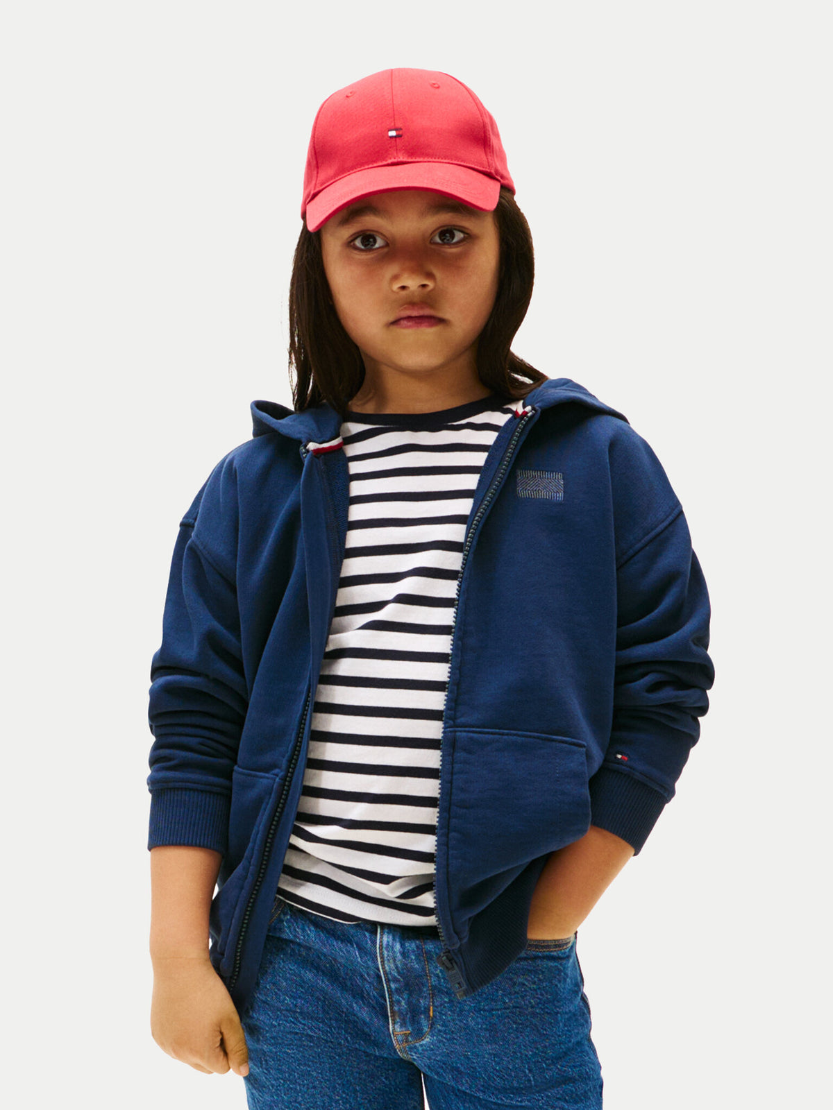 TONAL FLAG EMB  ZIP HOODIE 