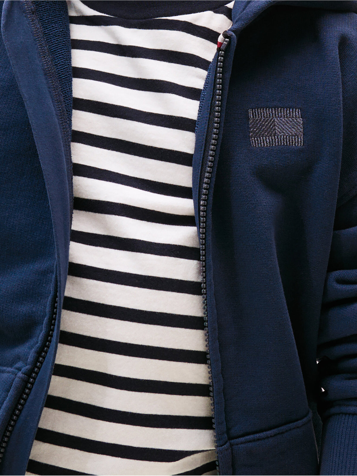 TONAL FLAG EMB  ZIP HOODIE 