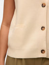 VMSABA SL V-NECK BUTTON VEST 