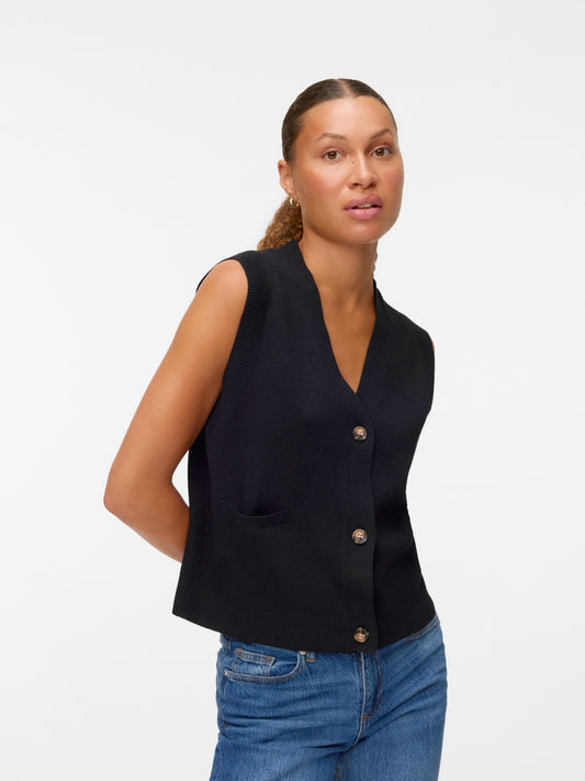 VMSABA SL V-NECK BUTTON VEST 