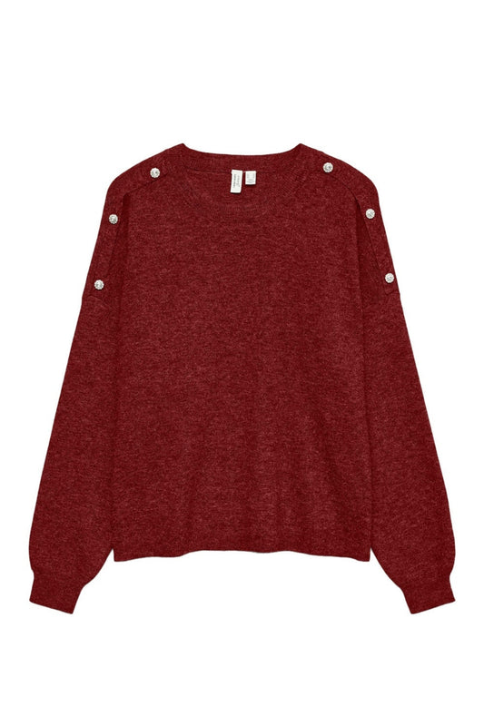 VMJOYA LS O-NECK BUTTON PULLOVER BTQ 