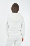 FELPA DONNA FULLZIP IN PUNTO MILANO, CAPPUCCIO 