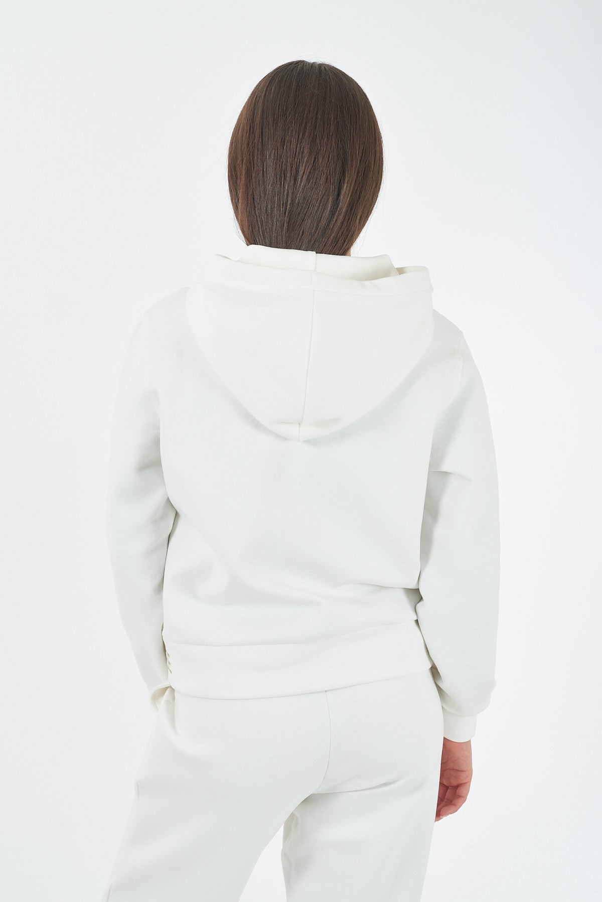 FELPA DONNA FULLZIP IN PUNTO MILANO, CAPPUCCIO 