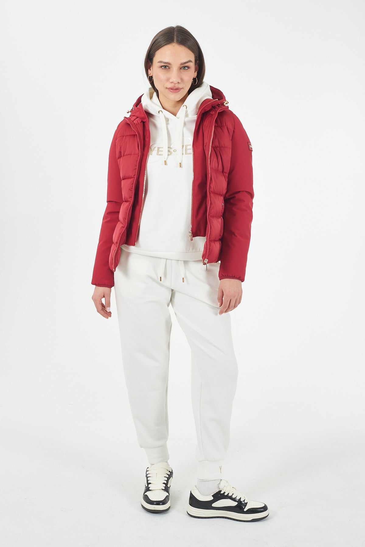 GIUBBINO DONNA TRAPUNTATO,FINTO GILET STACCABIL 