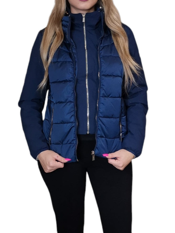GIUBBINO DONNA TRAPUNTATO,FINTO GILET STACCABIL 