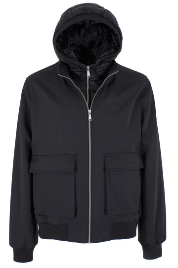 GIUBBINO UOMO BOMBER CON FINTO GILET STACCABILE 