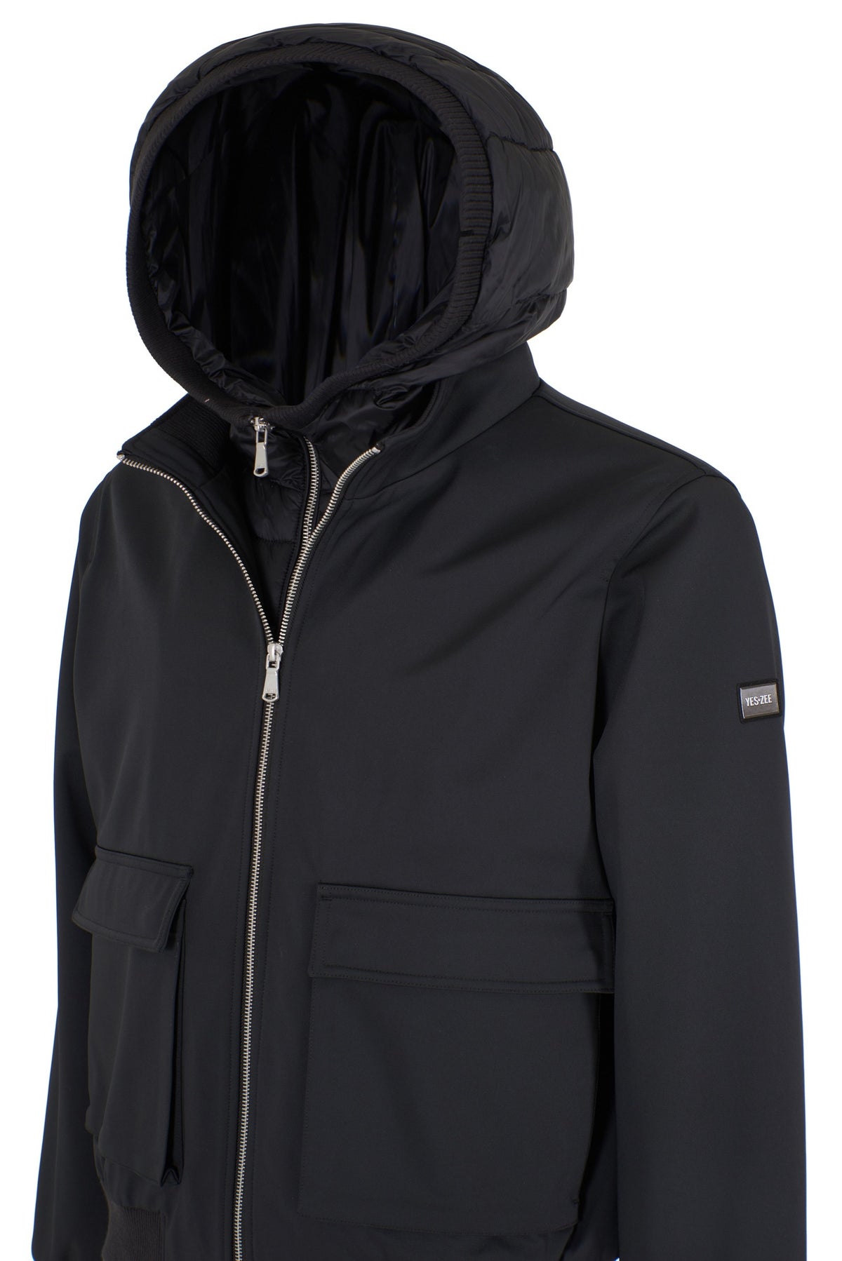 GIUBBINO UOMO BOMBER CON FINTO GILET STACCABILE 