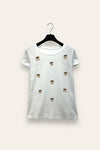 T-shirt con fiori 