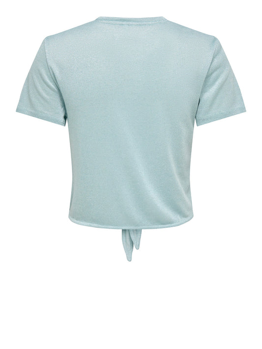 ONLAMBER LIFE S/S GLITTER KNOT TOP JRS 