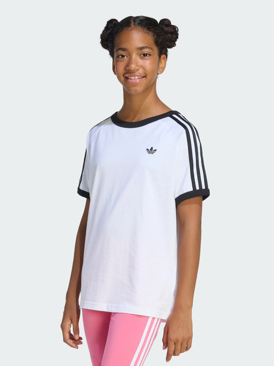 3 STRIPE TEE        WHITE/BLACK 