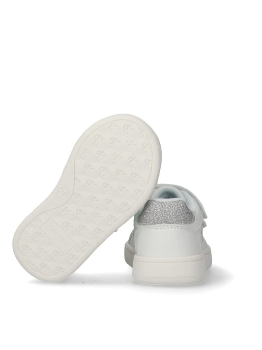 SNEAKER BASSA VELCRO BIANCO/ARGENTO 