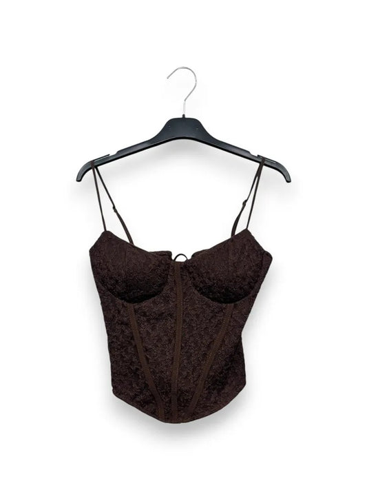 Corsetto in pizzo con coulisse sulla schiena 