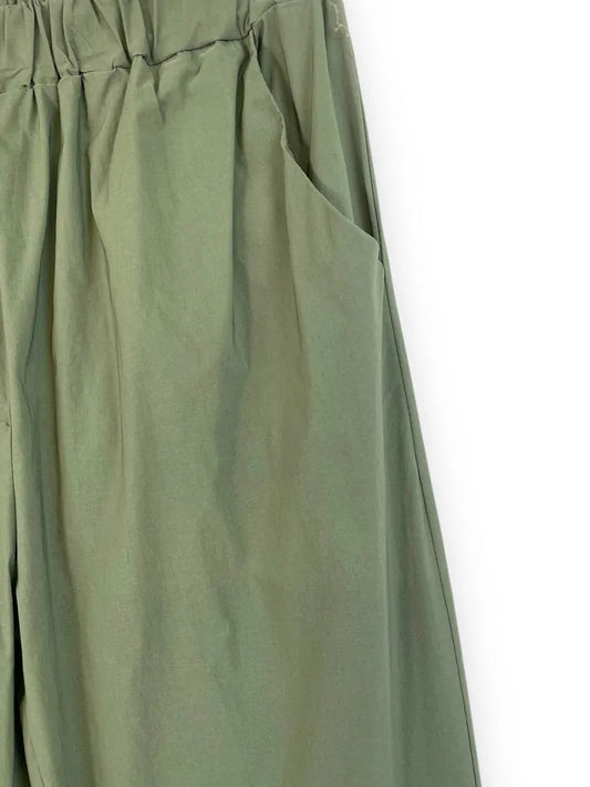 Pantalone a sigaretta con elastico in vita in bengalina 