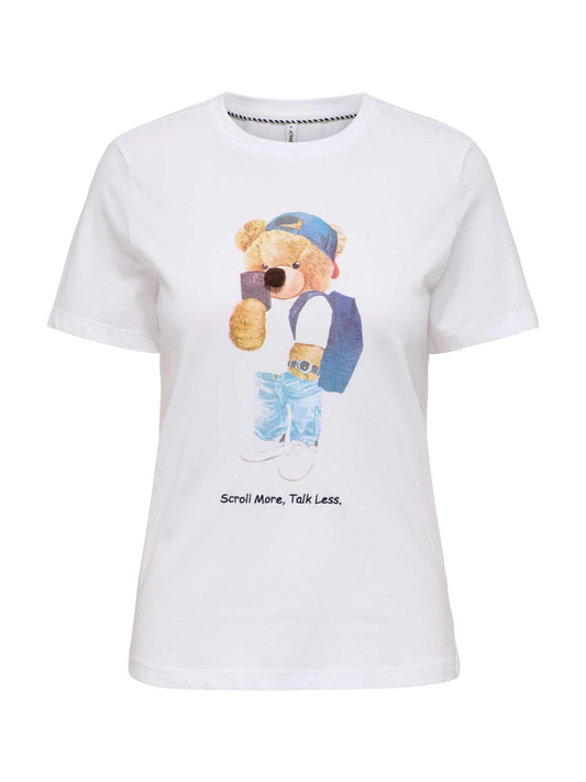 15369992/Bright White Teddy talk less ONLY