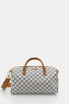 GRAFF EMBOSSED CREAM CHECK<BR/>MINI DUFFLE 