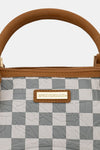 GRAFF EMBOSSED CREAM CHECK<BR/>MINI DUFFLE 