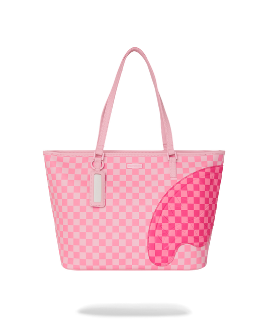 PINK SHARKS IN PARIS PATCH TOTE 