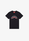 SCRIBBLE EMBROIDERY SHARK REG<BR/>T-SHIRT BLK 