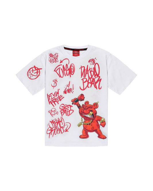 VANDAL DIABLO BEAR WHITE REGULAR T-SHIRT 
