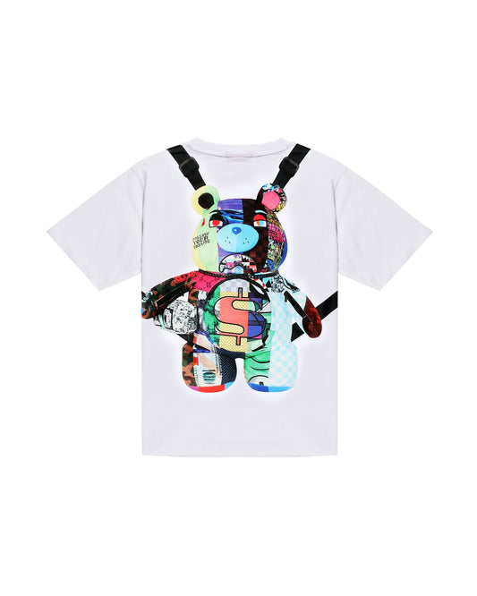 WONDERFUL MIND BEAR BACKPACK WHITE REGULAR T-SHIRT 