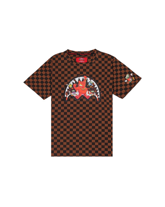 GET OUT BEAR CHECKERED REGULAR T-SHIRT 