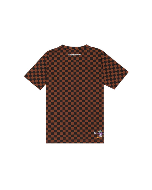 GET OUT BEAR CHECKERED REGULAR T-SHIRT 