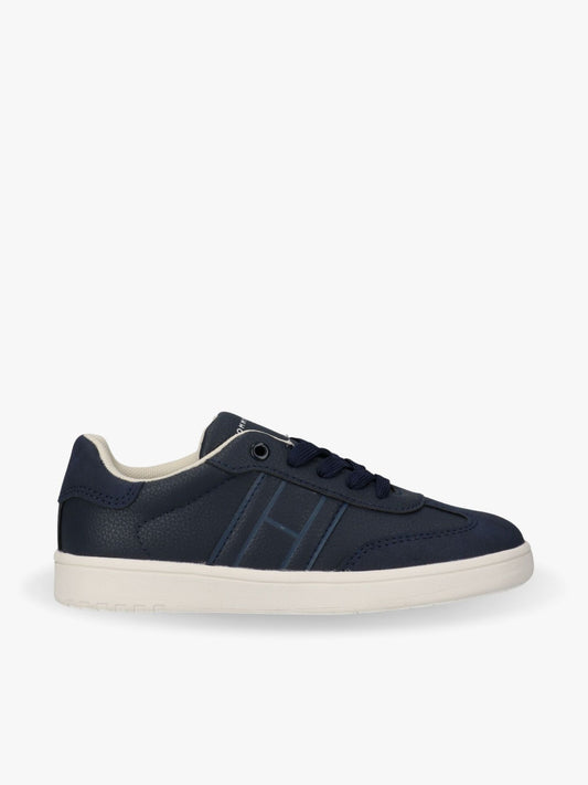 SNEAKER BASSA ALLACCIATA BEIGE/BIANCO/BLU 
